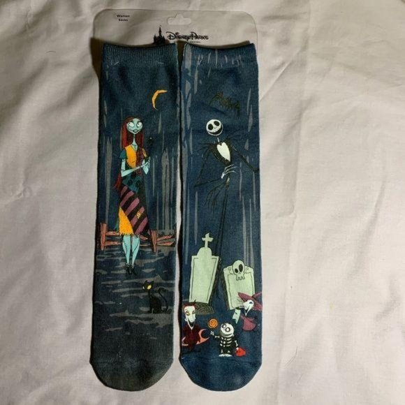 Disney Nightmare Before Christmas Jack Skellington Sally Lock Shock Barrel Socks - Picture 2 of 3